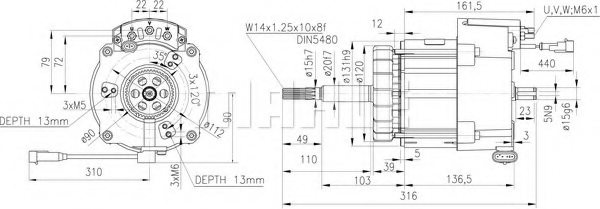 MAHLE ORIGINAL MM 22 Electric Motor